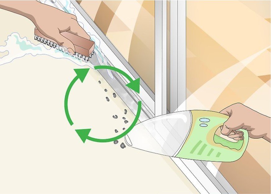 Here is how I deep clean a sliding glass door track #cleaning