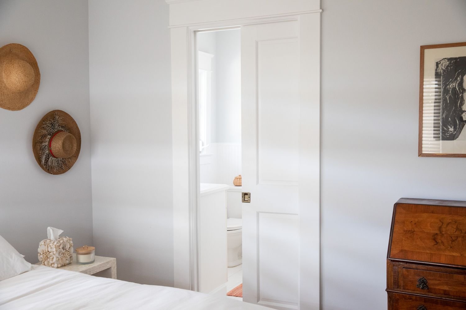 sliding pocket door into the wall